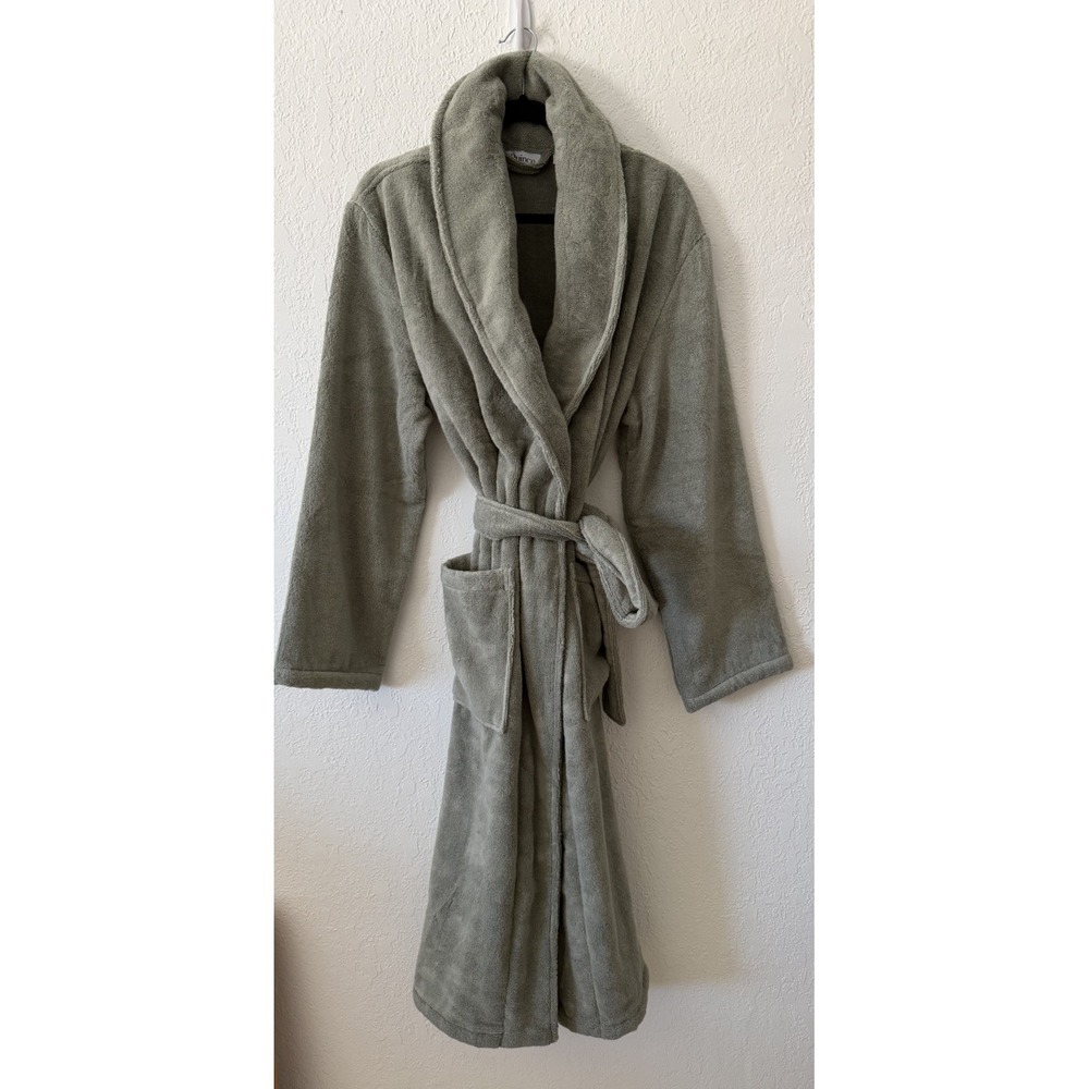 QUINCE TURKISH COTTON ROBE SAGE SIZE X-LARGE SOLD OUT ONLINE UNISEX - Picture 9 of 9